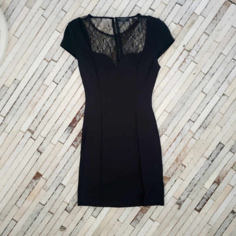 GUESS Black Lace Top Dress